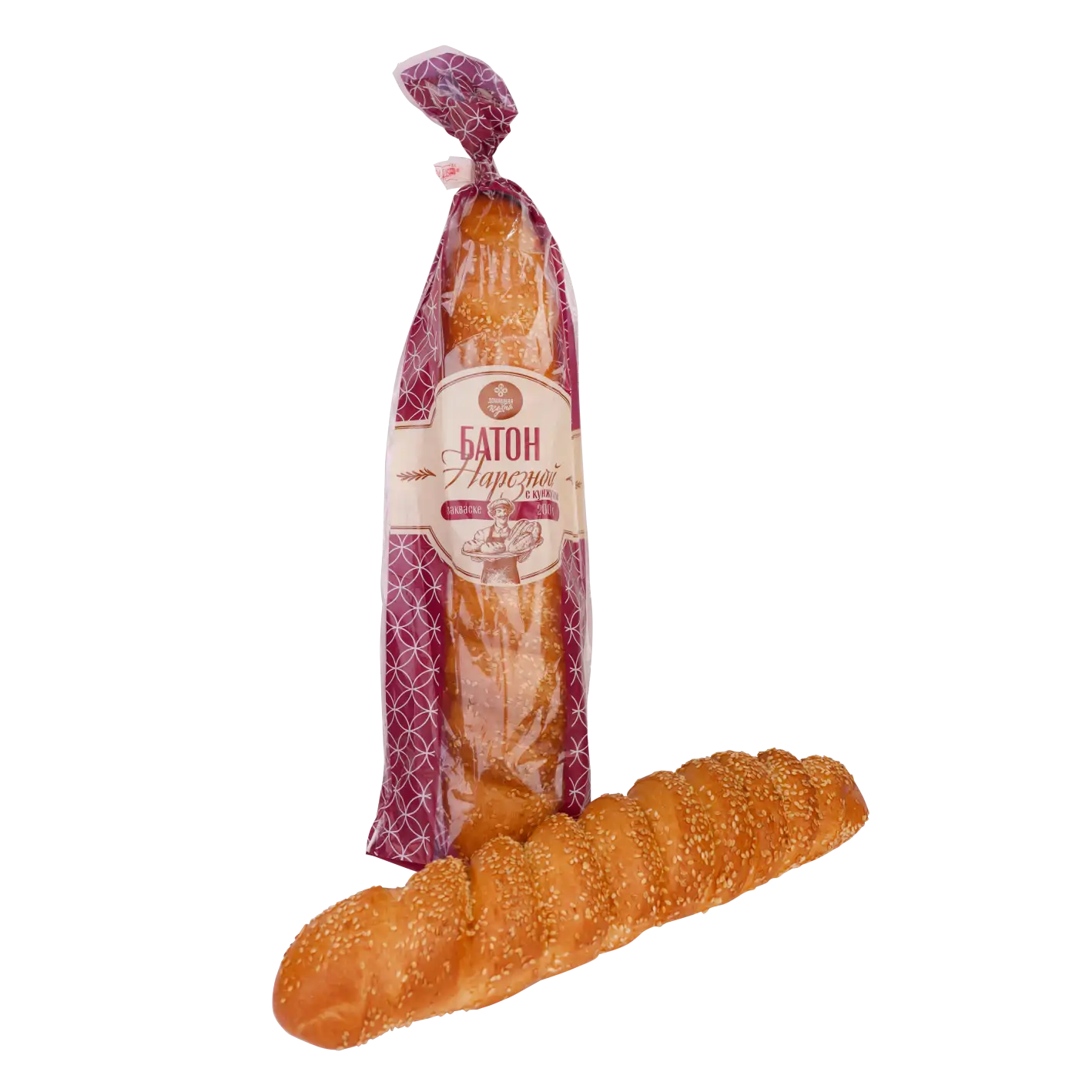 Батон нарезной с кунжутом 200гр на закваске