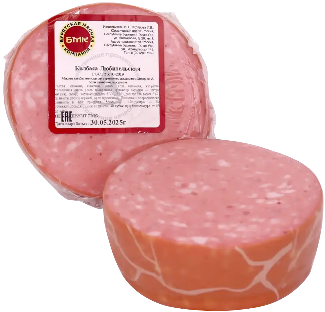 Колбаса Любительская ГОСТ в синюге вес (Бурятская Мясная компания) соб. прои-во