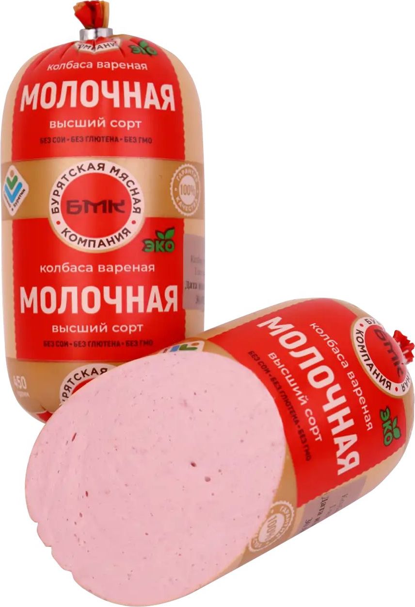 Колбаса Молочная ГОСТ вар  450гр (363) БМК (Бурятская Мясная компания) (Собственное пр-во)